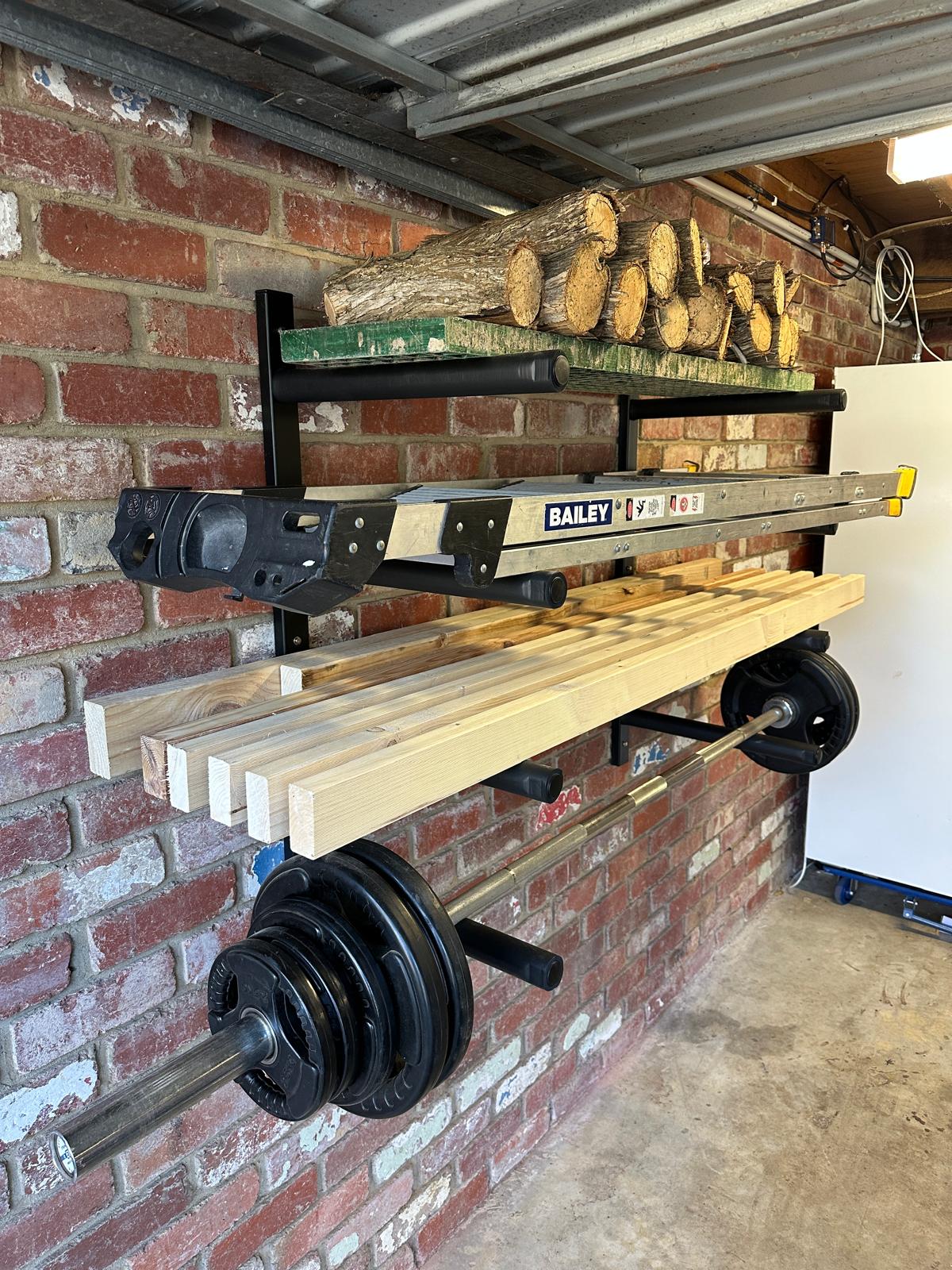 Fleximounts® Wall Mounted Heavy-Duty Universal Quad Storage Rack Set