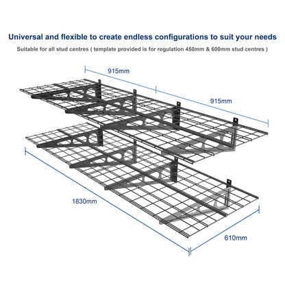Fleximounts® Wall Shelving Extra Deep - 3660mm Length