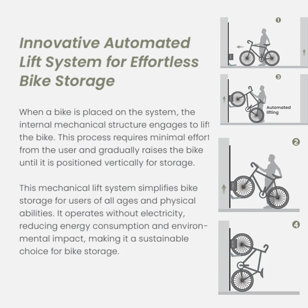 Bike Stack Lift BIKELIFT® | Easy Lift Vertical On-Wall Bike Rack – StorageSmart NZ